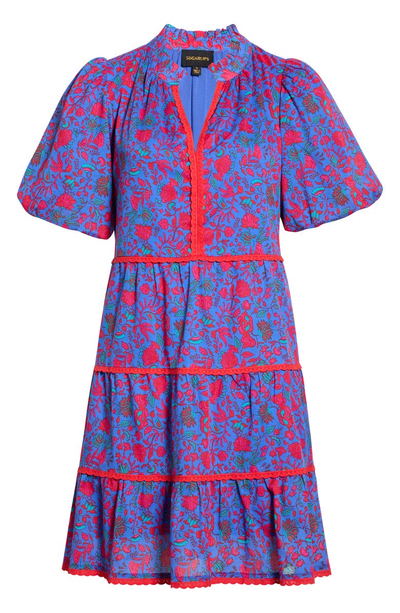 SUGARLIPS Tanya Floral Tiered Cotton Dress, Main, color, 