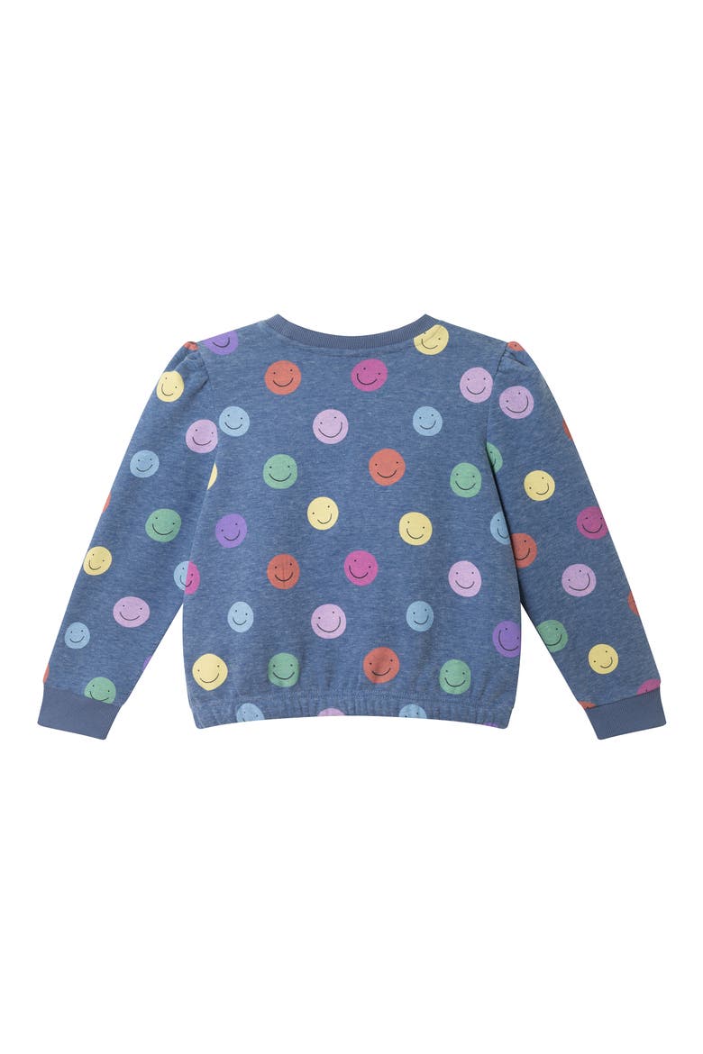 Kids' Smiley Sweatshirt, Alternate, color, BLUE