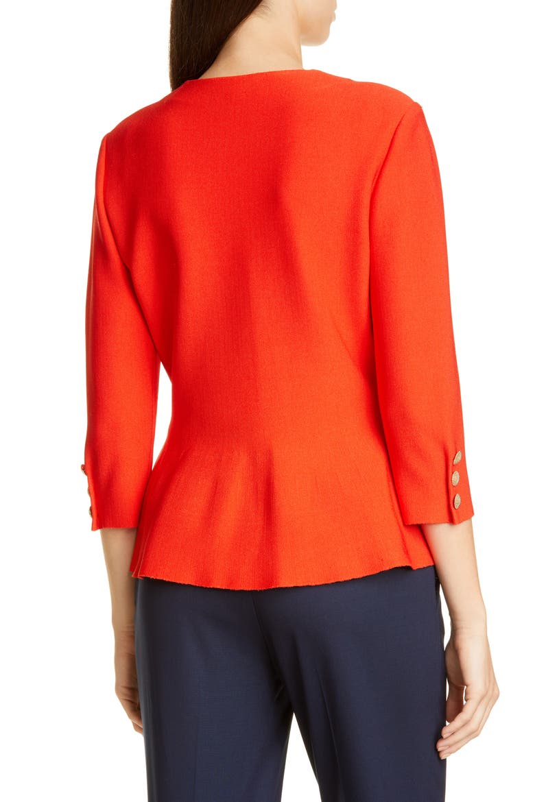 Sculptural Milano Cardigan, Alternate, color, GERANIUM