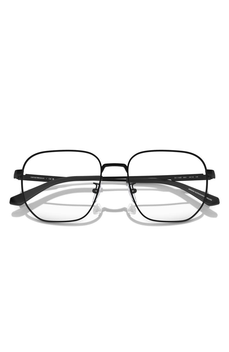Emporio Armani 54mm Pilot Optical Glasses, Alternate, color, Matte Black / Demo Lens