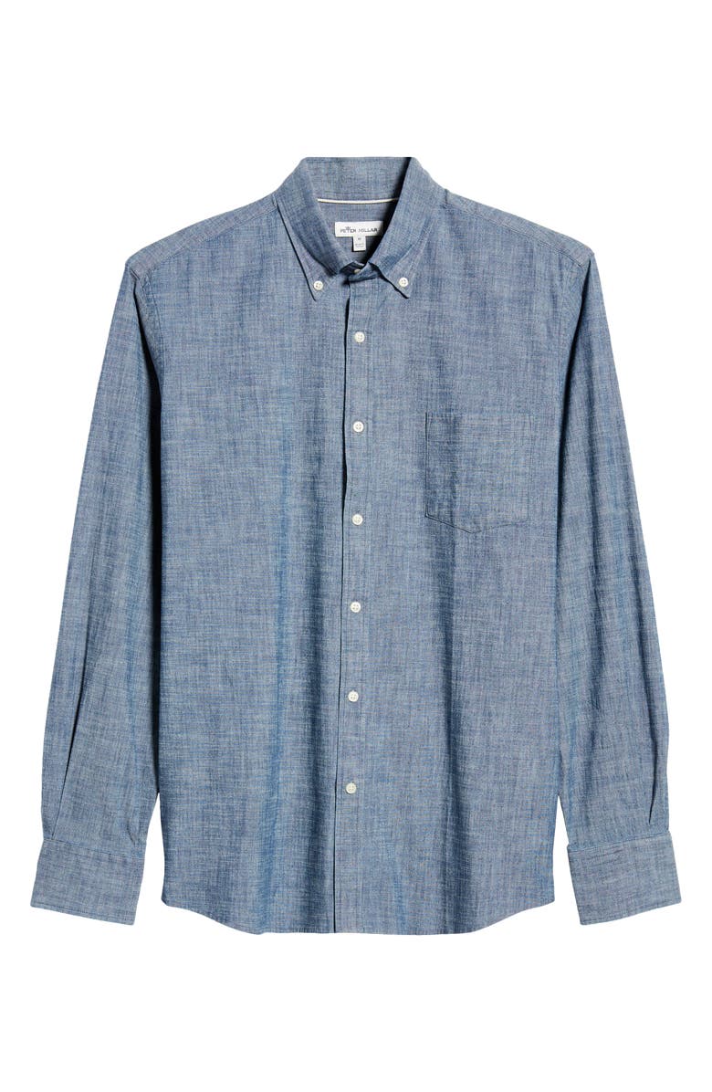 Peter Millar Tamworth Classic Fit Button-Down Chambray Shirt, Alternate, color, 