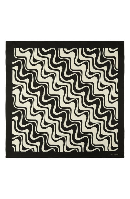 Kurt Geiger London Monochrome Wave Square Scarf In Black