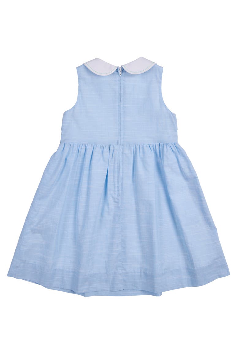 Linen Look Dress With Embroidered Collar, Alternate, color, Light Blue
