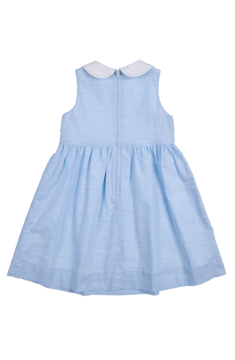 Florence Eiseman Linen Look Dress With Embroidered Collar, Alternate, color, Light Blue