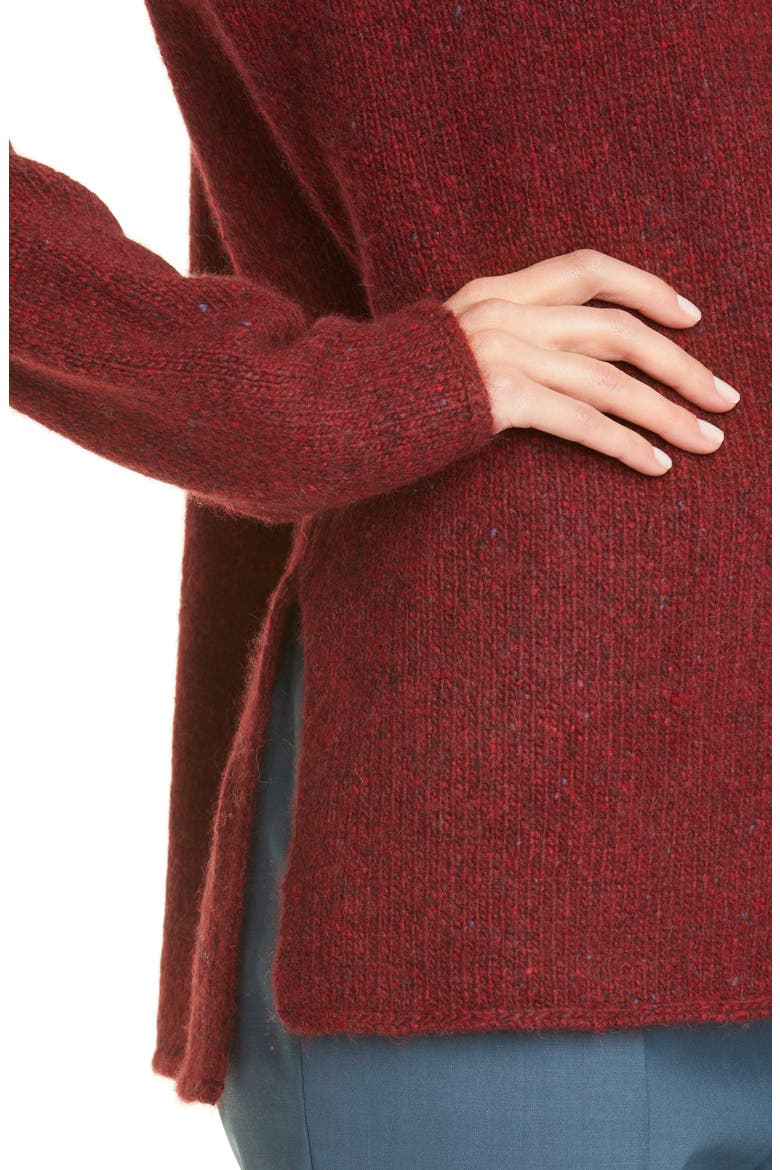 Donegal Cashmere Crewneck Sweater, Alternate, color, CHERRY