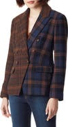 Sam Edelman Imogen Blocked Plaid Double Breasted Blazer