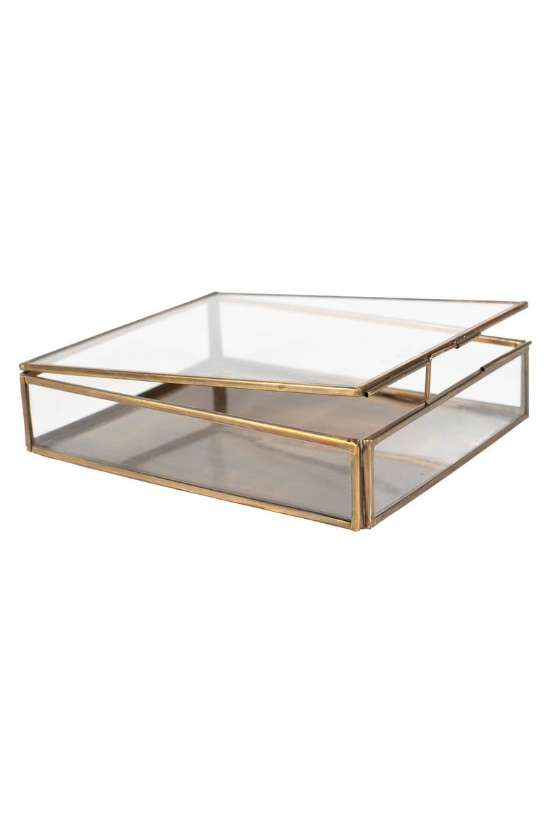 Antiqued Brass Keepsake Box, Alternate, color, Brass