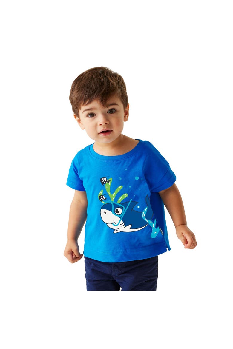Childrens/Kids Bubbles The Shark T-Shirt, Alternate, color, Hawaiian Blue