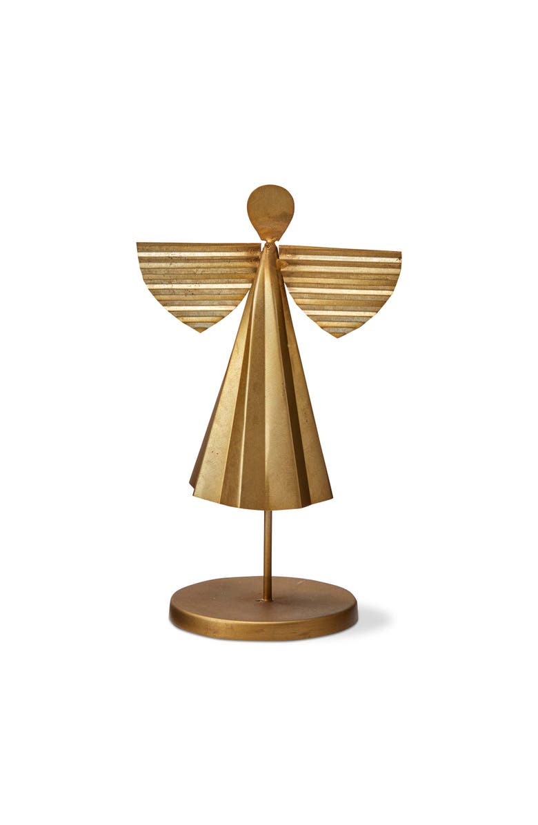 tag Metal Angel Decor Small Gold Aluminum Holiday Sculpture, Main, color, Gold