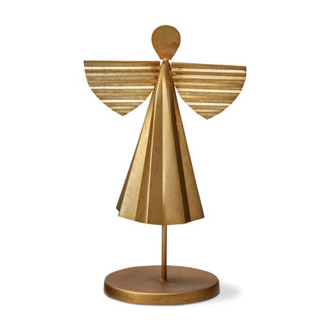 Metal Angel Decor Small Gold Aluminum Holiday Sculpture