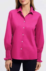 Foxcroft Avril Matte Sateen Button-Up Shirt