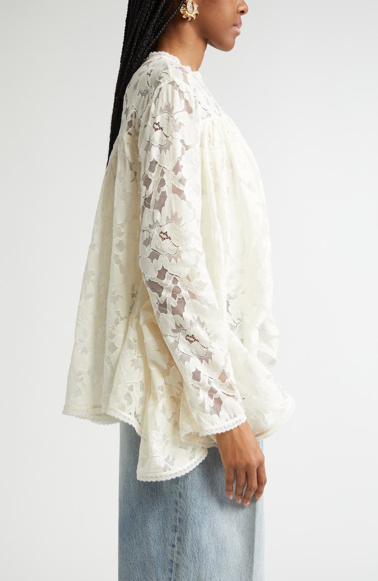 Zimmermann Gathered Lace Top, Alternate, color, 
