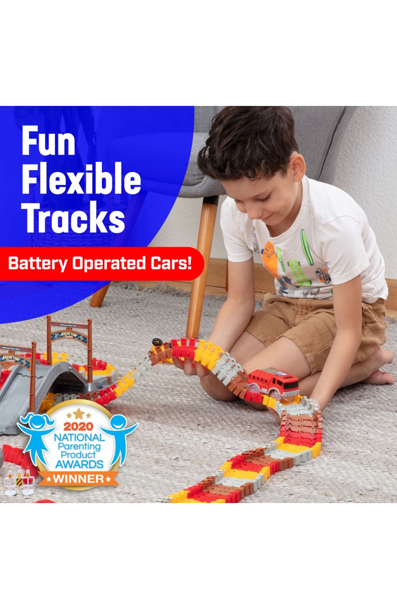 USA Toyz Snap Trax Construction Set Race Tracks and LED Toy Cars, Alternate, color, Multi Color