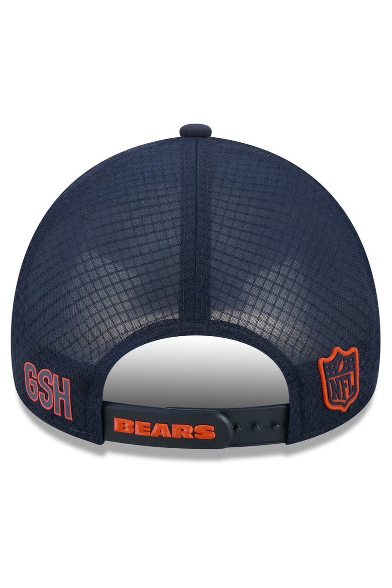 Men's New Era Navy Chicago Bears 2026 Sideline Apex 9FORTY Adjustable Trucker Hat, Alternate, color, Navy
