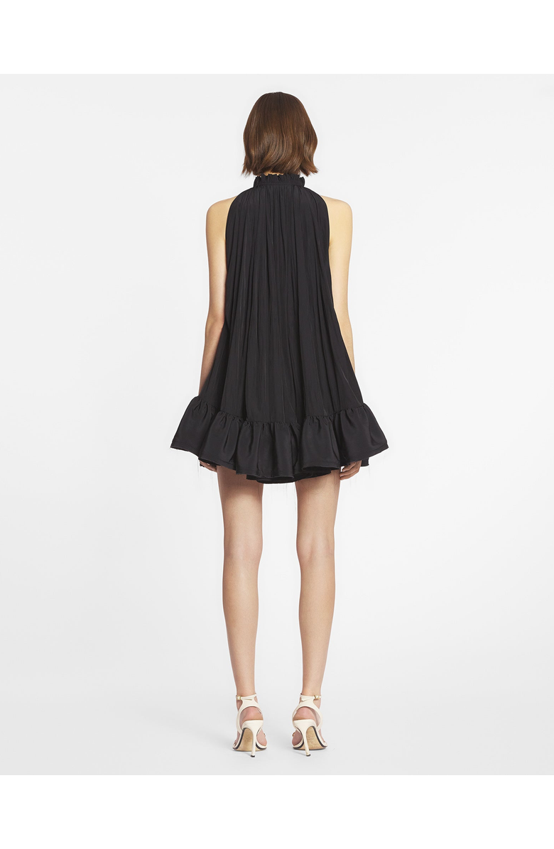 Lanvin Short Dress With Ruffles, Alternate, color, Black