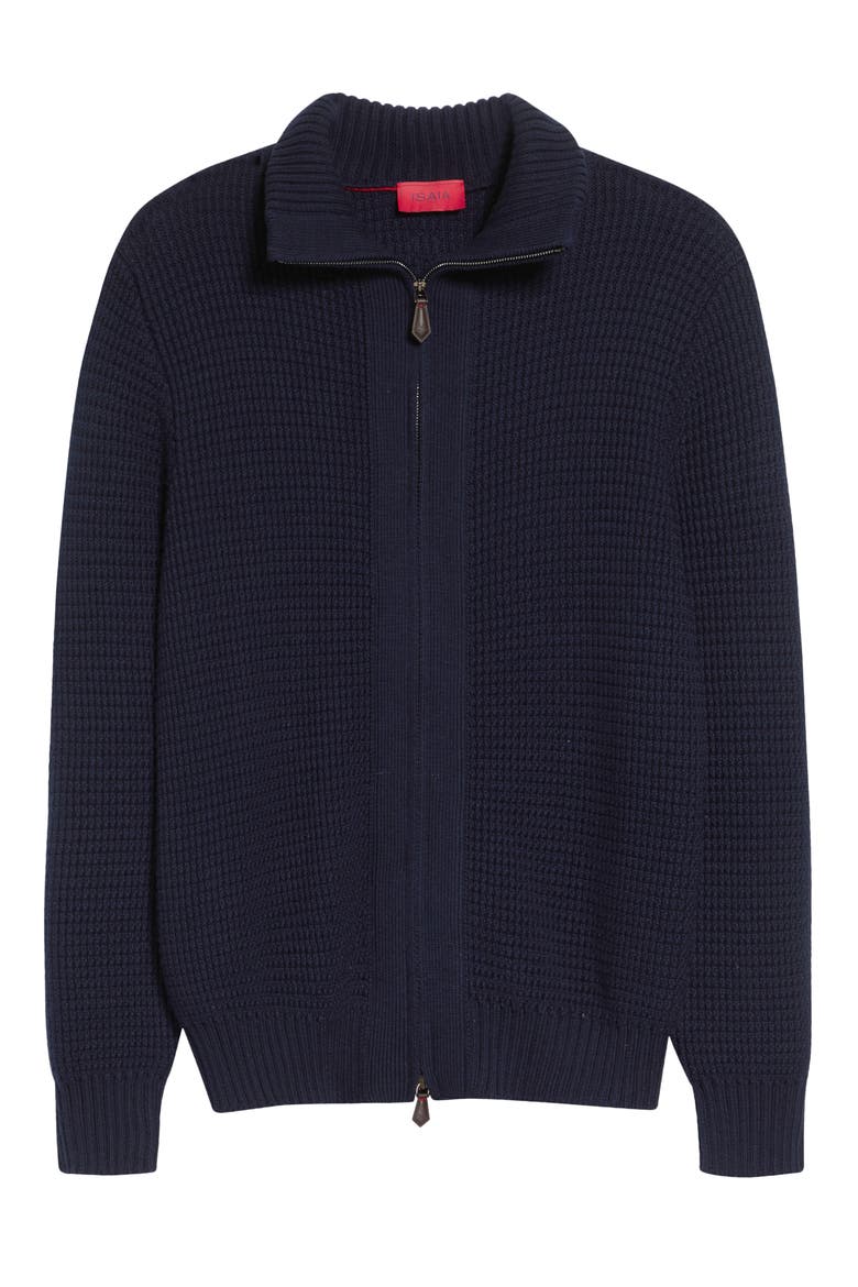 Wool Bomber Cardigan, Alternate, color, NAVY