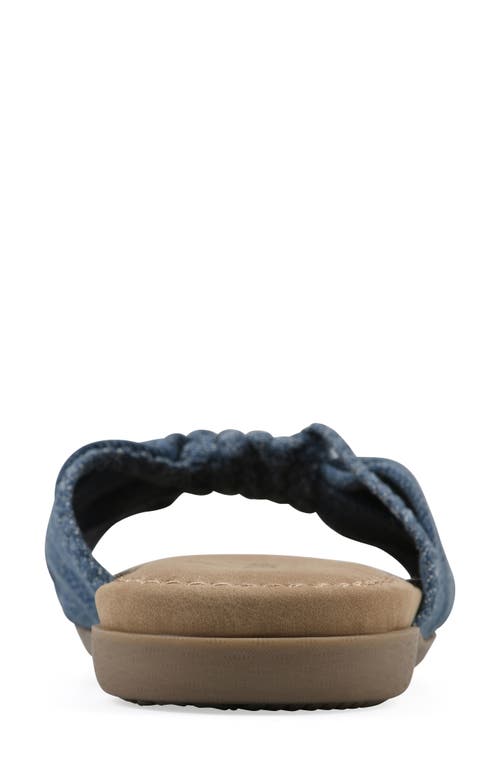 Cliffs By White Mountain Fasha Slide Sandal In Blue Denim Fabric