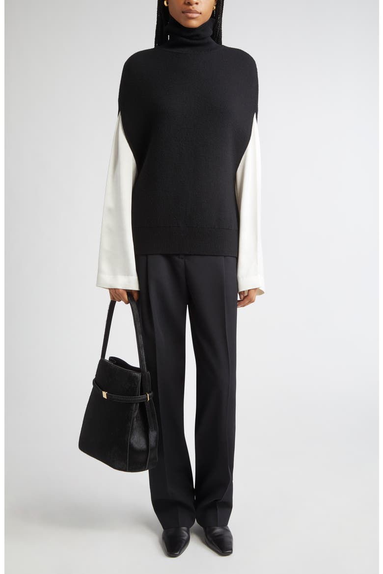 Pleated Trousers, Alternate, color, BLACK