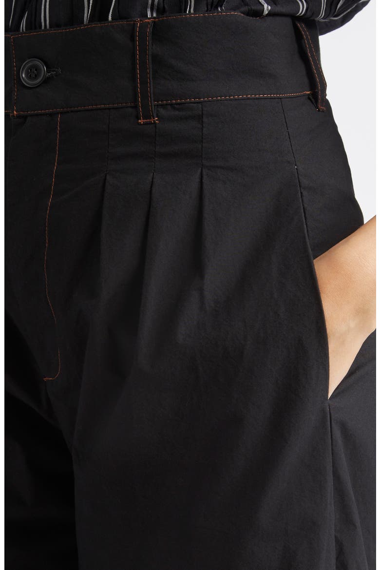 Contrast Seam Pleated Dress Pants, Alternate, color, BLACK