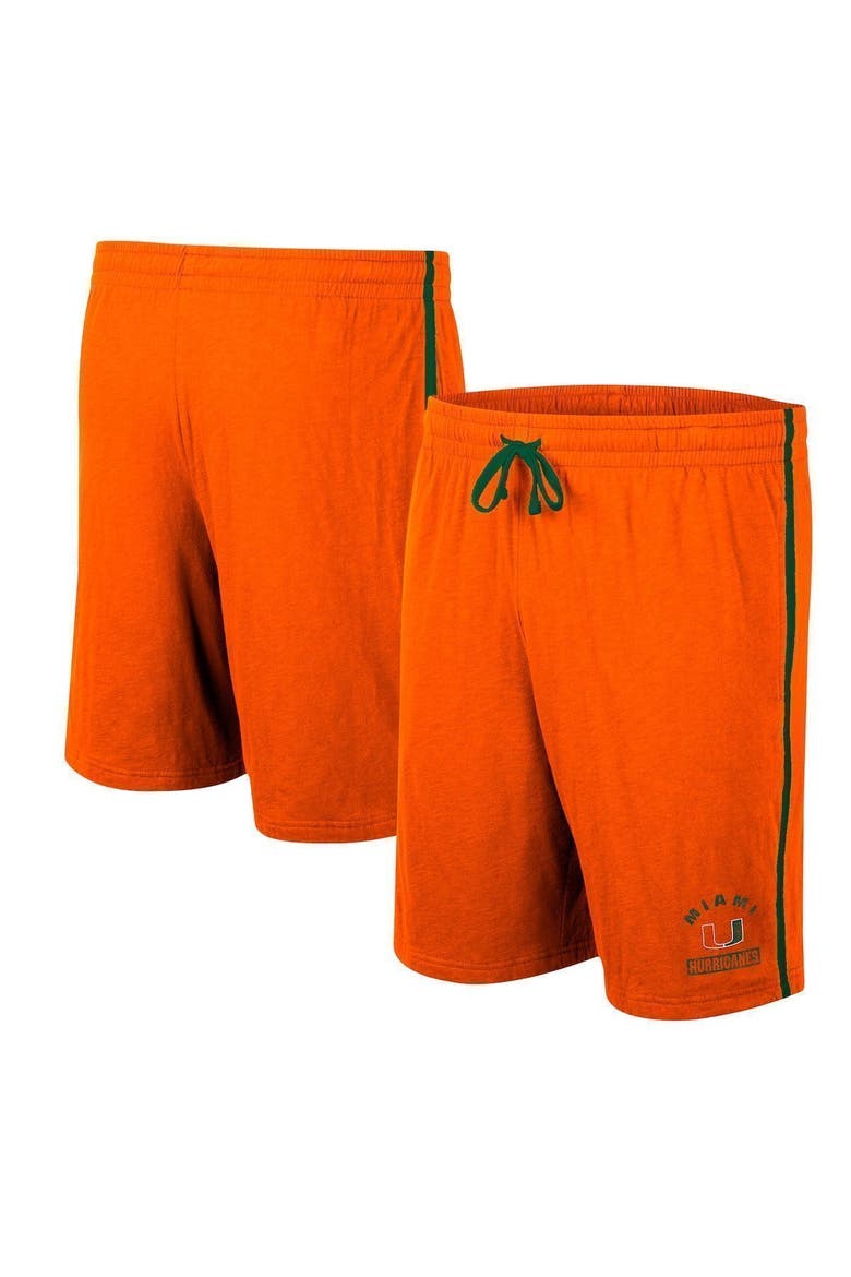 Men's Colosseum Orange Miami Hurricanes Thunder Slub Shorts, Main, color, Orange