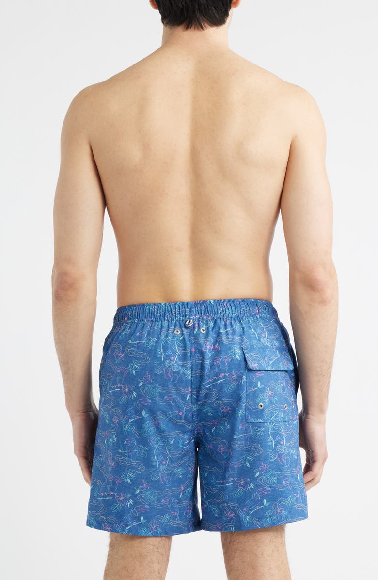 Peter Millar Rain Forest Swim Trunks, Alternate, color, Windsor Blue