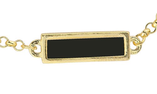 Sphera Milano Synthetic Onyx Bar Station Necklace In Gold