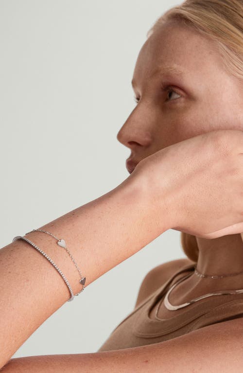 Mejuri Heart Station Bracelet In Silver