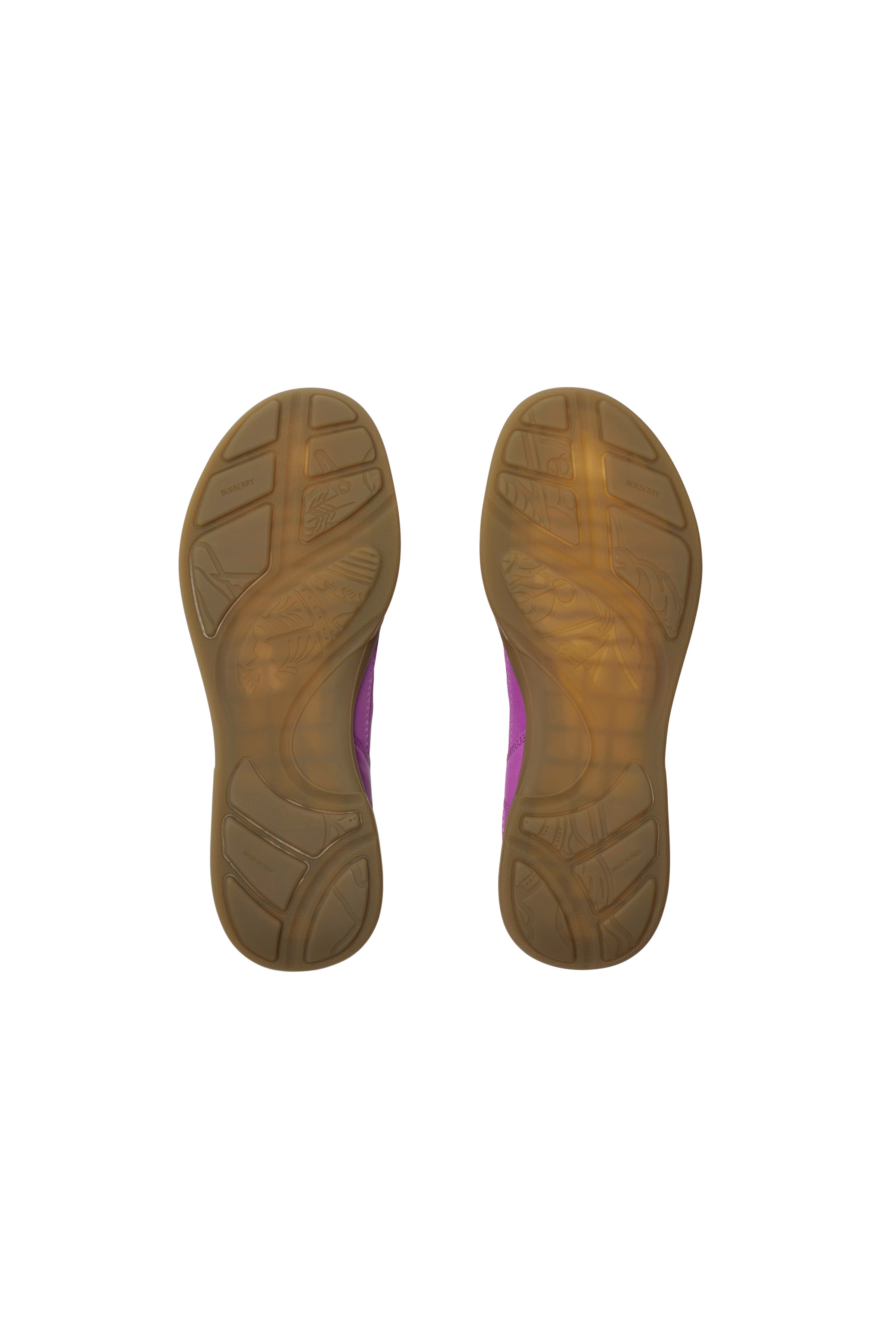 Burberry Leather Matrix Sneakers, Alternate, color, Palma