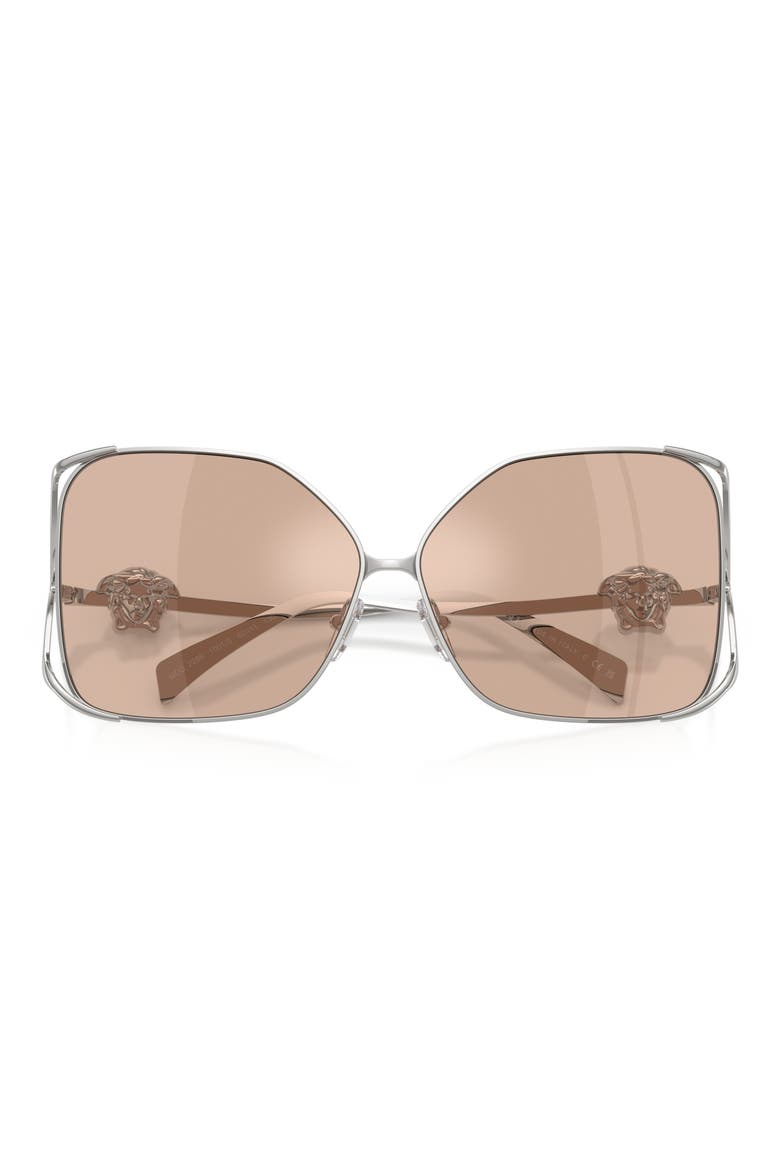 62mm Oversize Square Sunglasses, Alternate, color, SILVER / PINK MIRROR SILVER