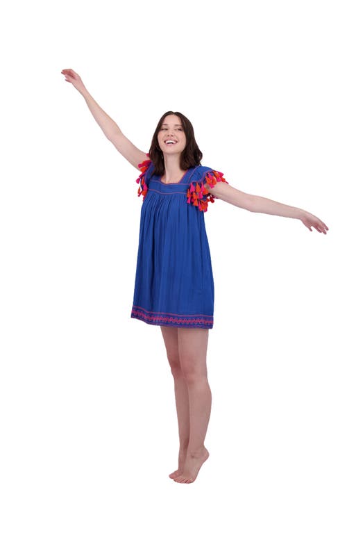 Mer St. Barth Dress Classic Blue Embroidery In Blue
