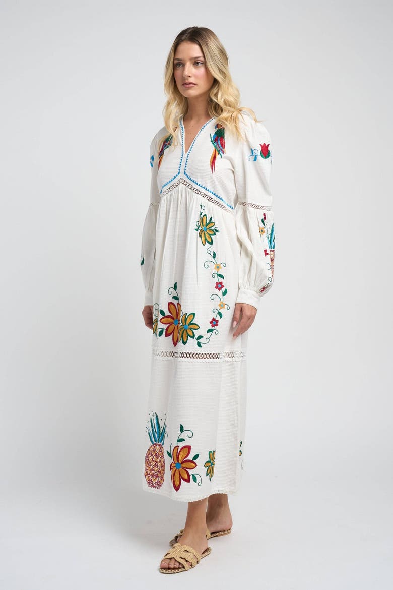 Sofia Parrot Dress, Alternate, color, White