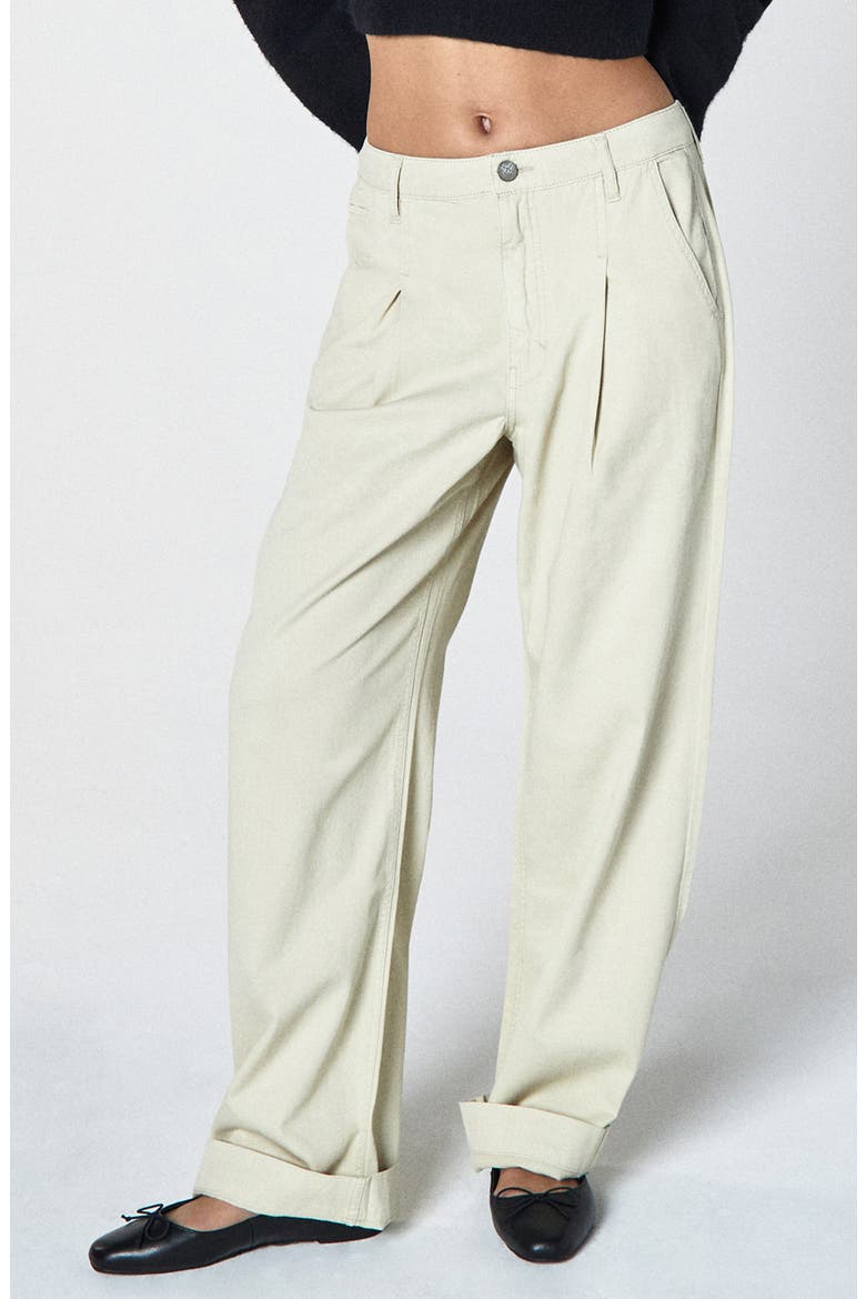 Zoey High Waist Pleat Front Wide Leg Pants, Main, color, CANVAS