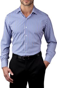 Nautica Striped Trim Fit Dress Shirt