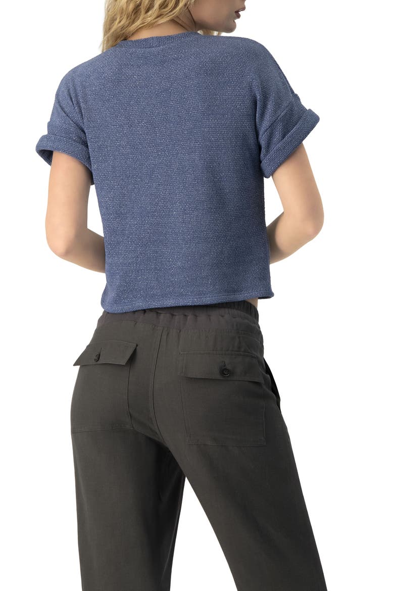 Straight Knit Blouse with Crew Neck, Alternate, color, Blue