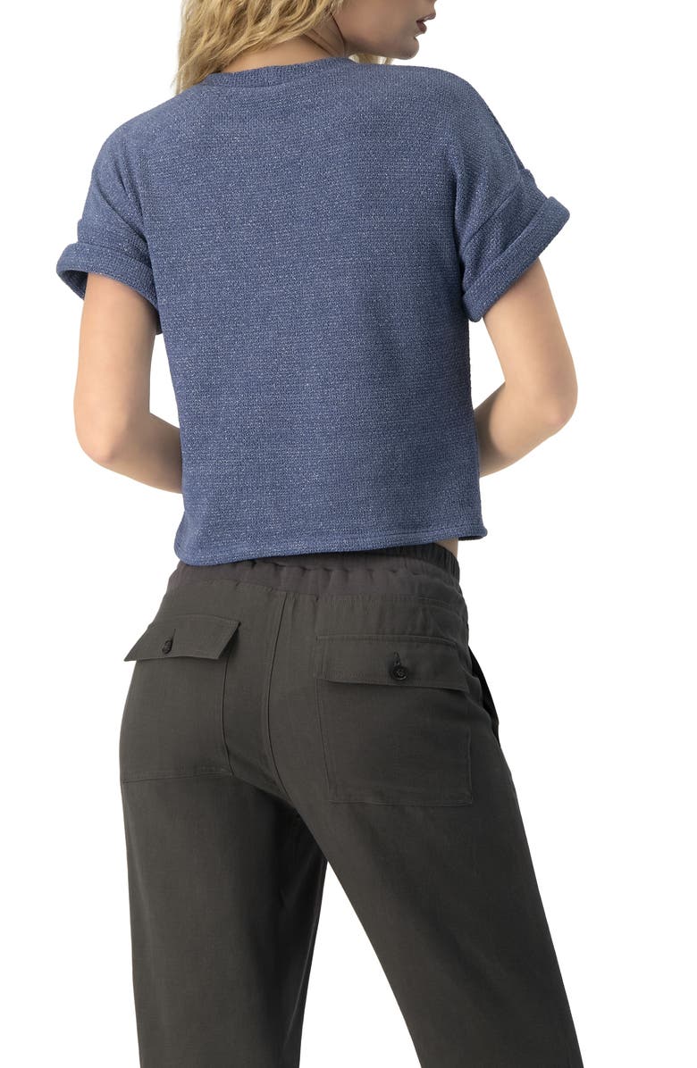 IVONNE Straight Knit Blouse with Crew Neck, Alternate, color, Blue