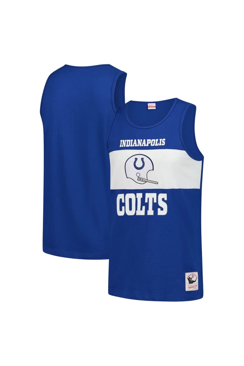 Men's Mitchell & Ness Royal Indianapolis Colts Retro Colorblock Tank Top, Main, color, Royal