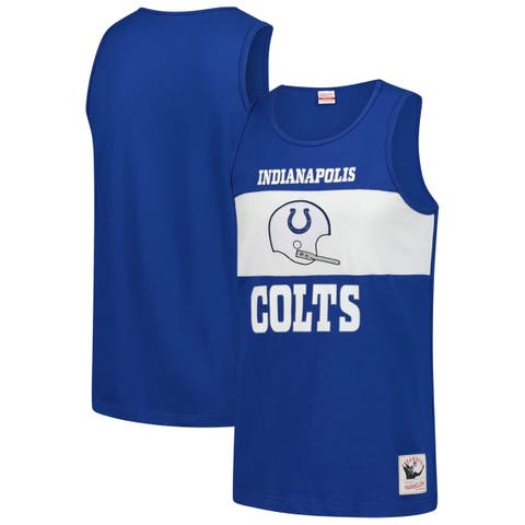 Men's Mitchell & Ness Royal Indianapolis Colts Retro Colorblock Tank Top
