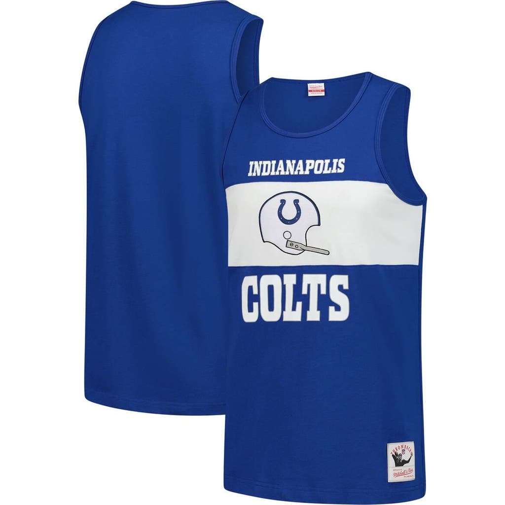 Mitchell & Ness Men's Royal Indianapolis Colts Retro Color Block Tank Top In Blue