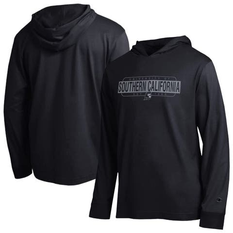 Men's Champion Black USC Trojans Gradient All-Star Long Sleeve Hooded T-Shirt