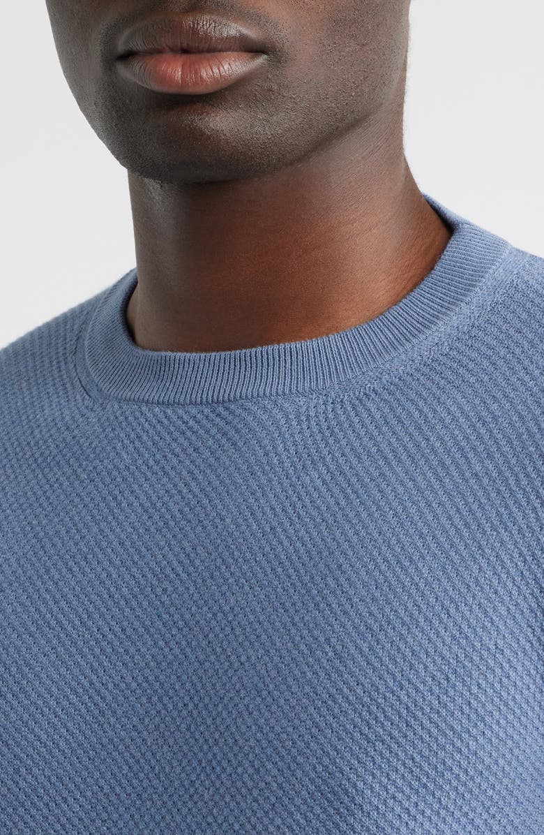 Canali Cotton Crewneck Sweater, Alternate, color, Blue