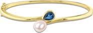DELMAR Cultured Freshwater Pearl and Gemstone Bypass Bangle