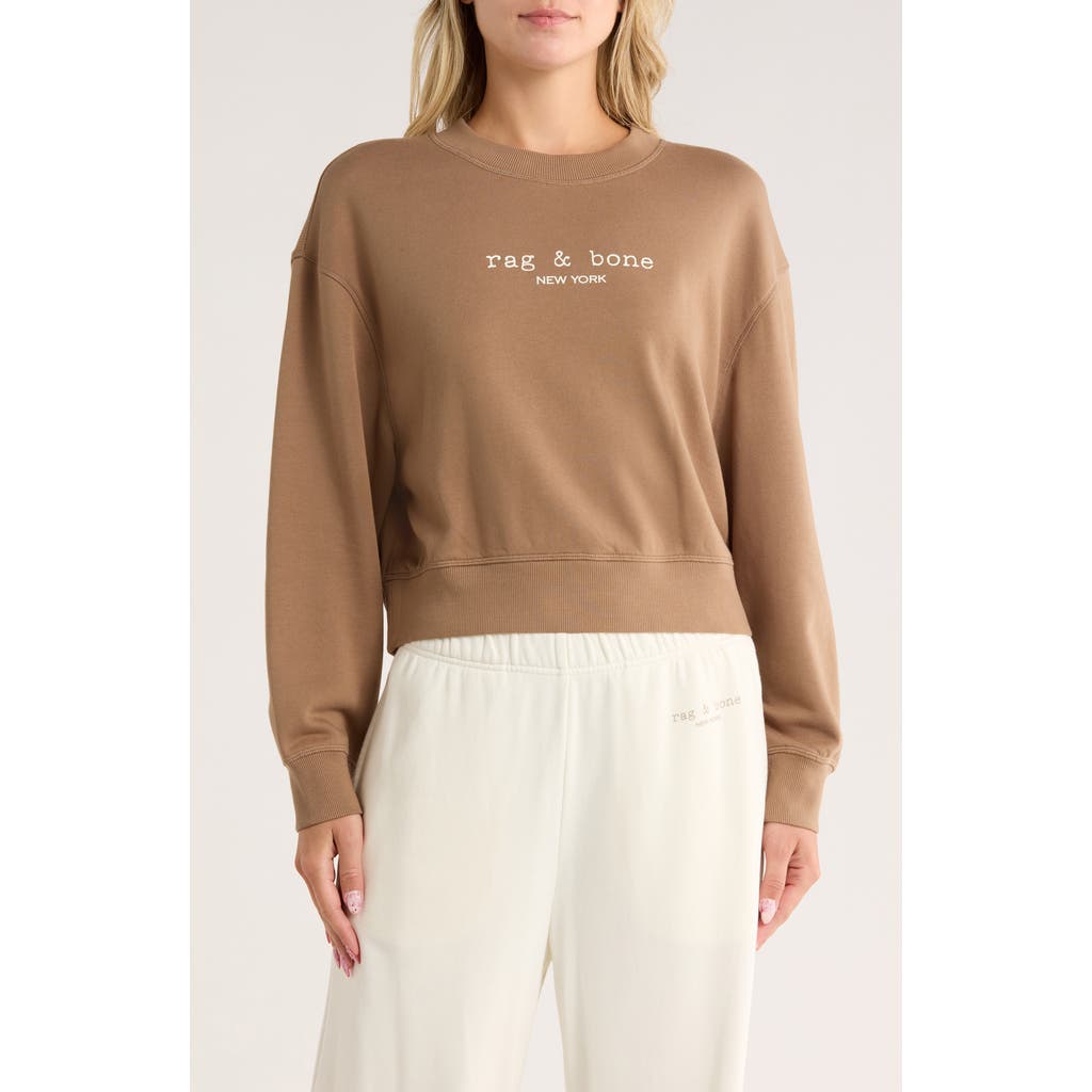 Rag & Bone Logo Terry Sweatshirt In Brown