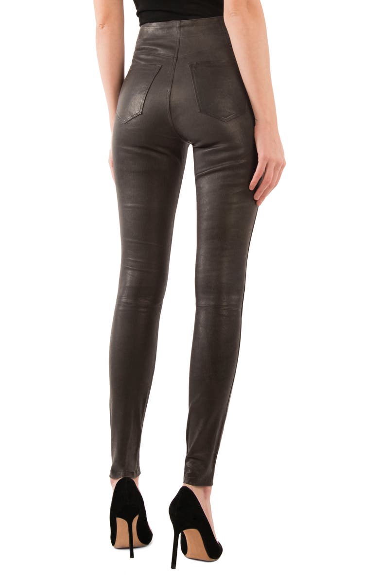 J Brand Natasha High Waist Skinny Leather Pants, Alternate, color,