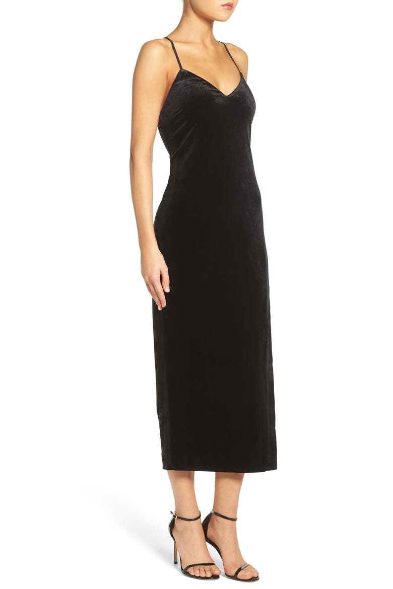 Raven Velvet Slipdress, Alternate, color, BLACK