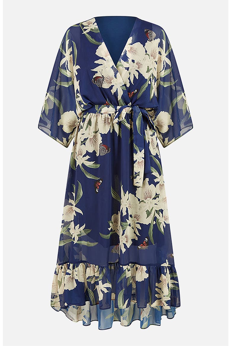 Dip Hem Sleeve Dress, Alternate, color, Navy