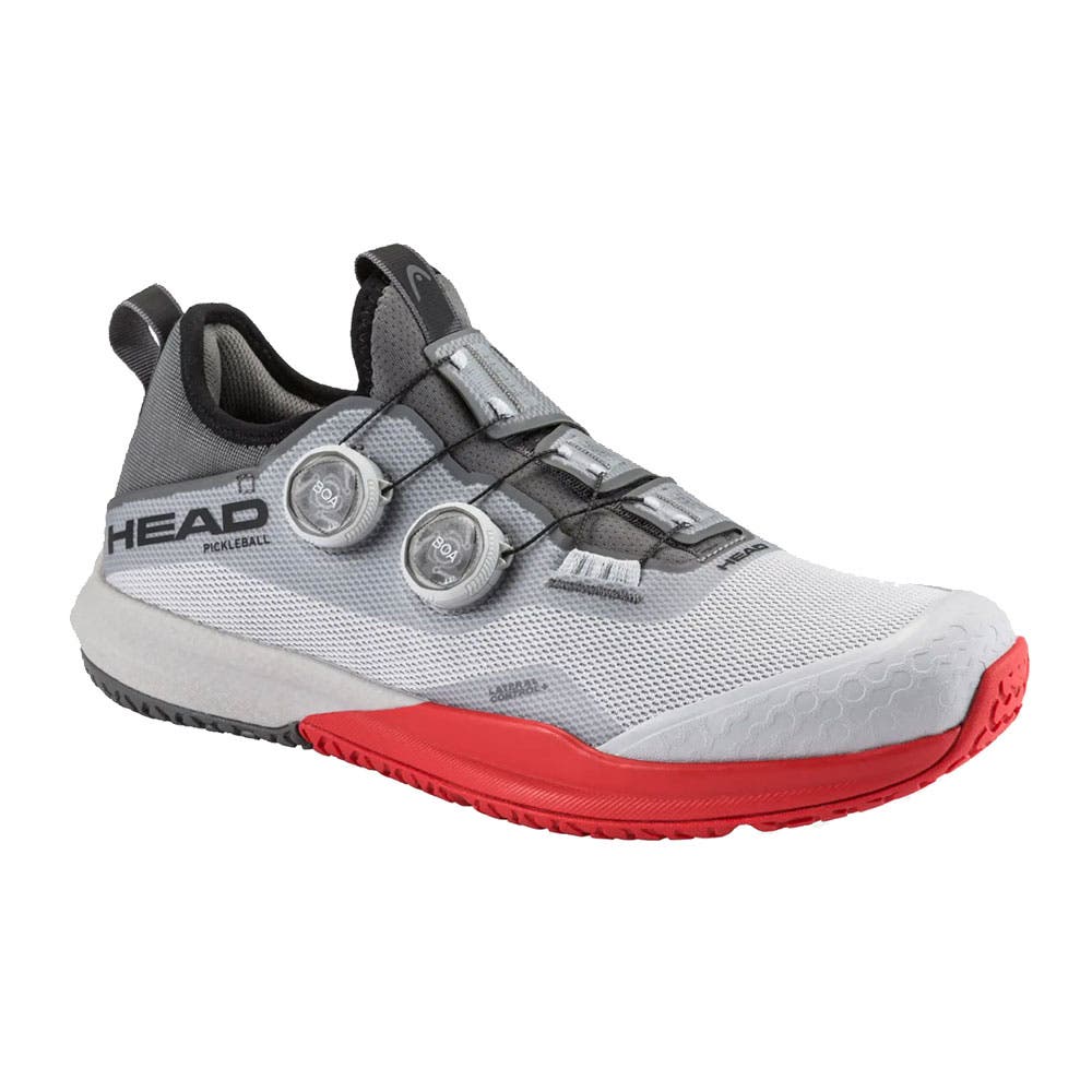 Motion Pro BOA Mens Pickleball Shoes, Main, color, Light Grey/Red