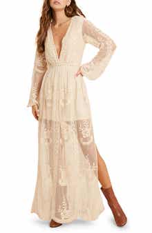 WISHLIST Floral Embroidered Long Sleeve Maxi Dress
