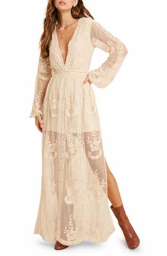WISHLIST Floral Embroidered Long Sleeve Maxi Dress