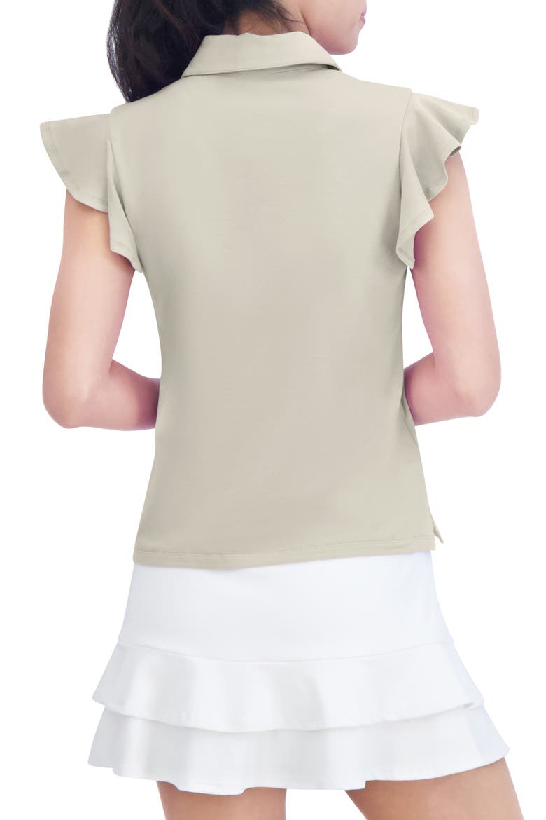 Flyer Ruffled Sleeve Polo, Alternate, color, BEIGE