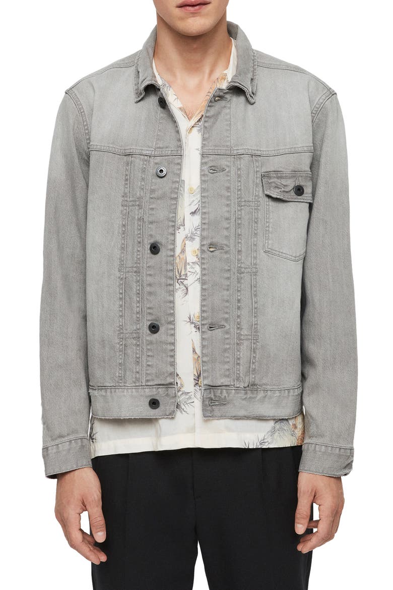 Gasidro Patched Denim Jacket, Main, color, GREY